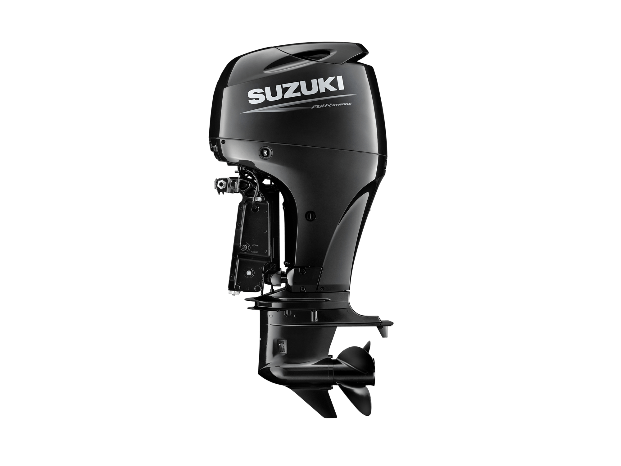 Suzuki DF100B — black, real official Suzuki Marine UK model photograph